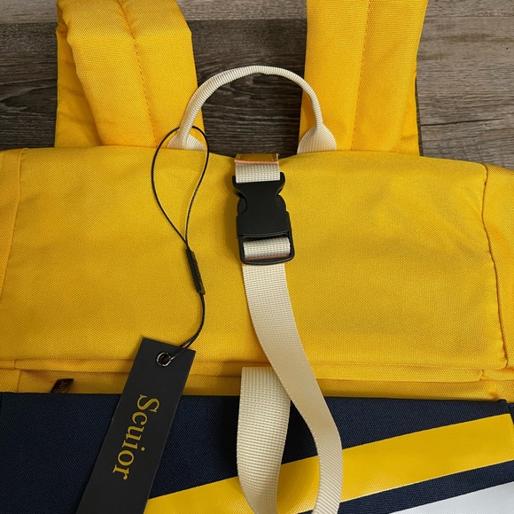 Roll Top Backpack Blue & Yellow.. New! - Picture 8 of 15